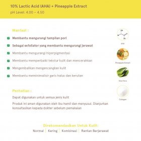 10% Lactic Acid (AHA) + Pineapple Extract Face Serum (12ml)